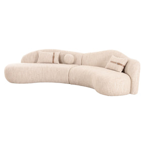 Spiro - Modern Beige Fabric Curved Sectional Sofa - View Image 1