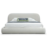 Queen Hortman - Modern Off-White Fabric Bed - View Image 1
