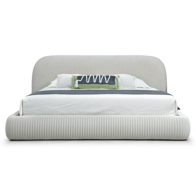 Eastern King Hortman - Modern Off-White Fabric Bed - View Image 1