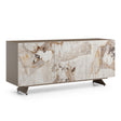 Dunster - Contemporary Beige Ceramic + Metallic Grey Buffet - View Image 1