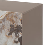 Dunster - Contemporary Beige Ceramic + Metallic Grey Buffet - View Image 1