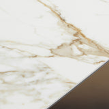 Clifford - Contemporary White Ceramic + Brushed Bronze Console Table - View Image 1