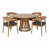 Sintra - Outdoor Grey + Eucalyptus Round Dining Table Set - View Image 1