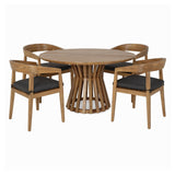 Sintra - Outdoor Grey + Eucalyptus Round Dining Table Set - View Image 1
