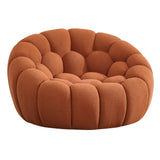 Yolonda - Modern Curved Orange Fabric Sofa Set - View Image 1