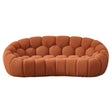 Yolonda - Modern Curved Orange Fabric Loveseat - View Image 1