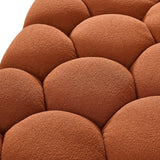 Yolonda - Modern Curved Orange Fabric Sofa Set - View Image 1