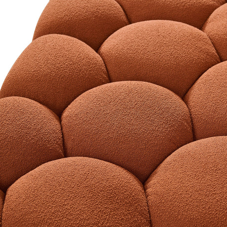 Yolonda - Modern Curved Orange Fabric Sofa Set - View Image 1