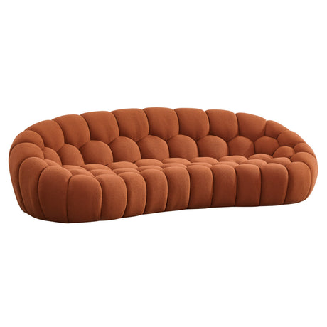 Yolonda - Modern Curved Orange Fabric Sofa Set - View Image 1