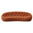 Yolonda - Modern Curved Orange Fabric Sofa - View Image 1