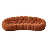 Yolonda - Modern Curved Orange Fabric Sofa - View Image 1