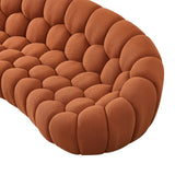 Yolonda - Modern Curved Orange Fabric Sofa Set - View Image 1