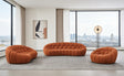 Yolonda - Modern Curved Orange Fabric Sofa Set - View Image 1
