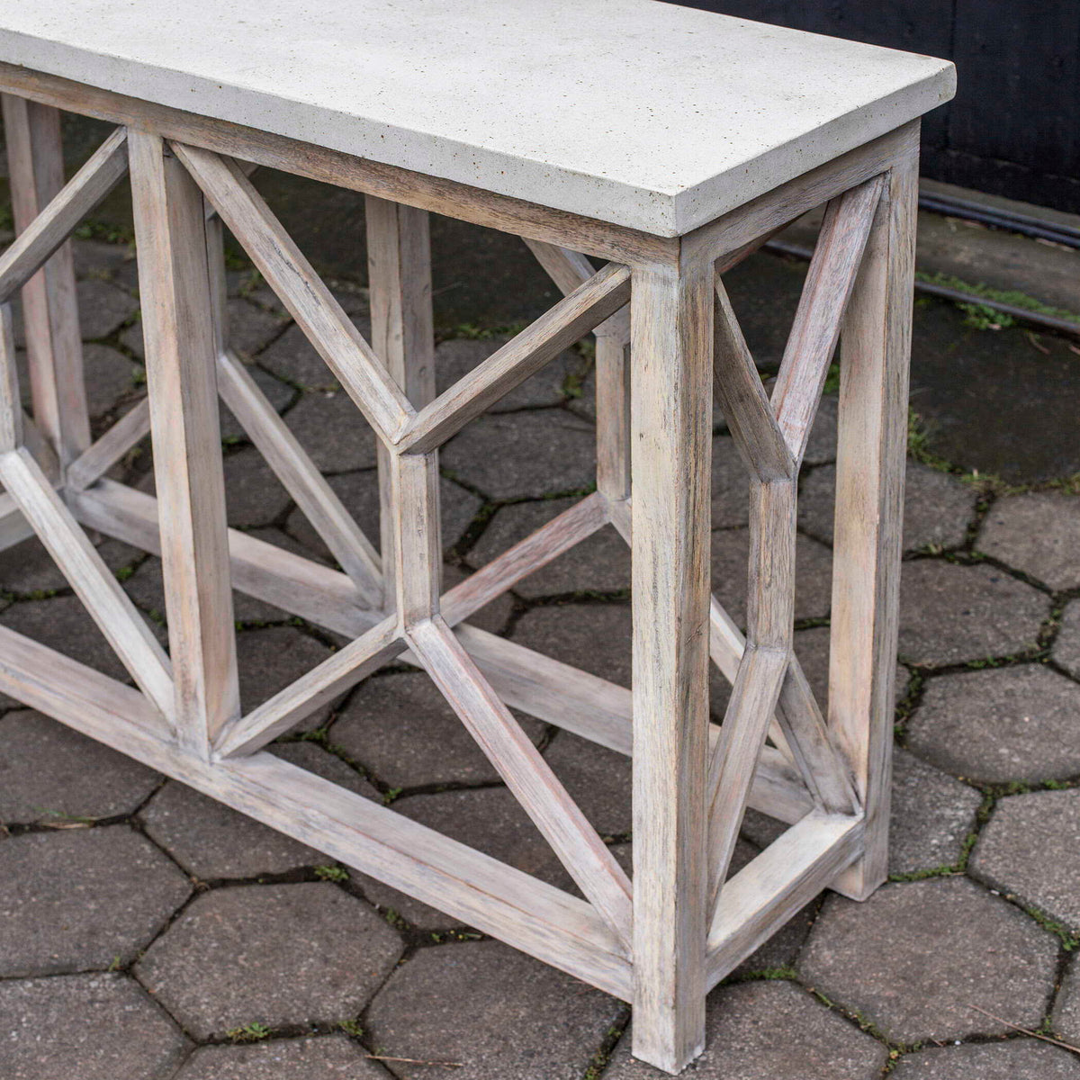 Catali Stone Console Table Ivory - Light Brown by Uttermost - View 7