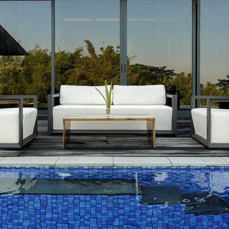 Remsen Outdoor Sofa Black / Oyster - Black / White by Uttermost - View 14