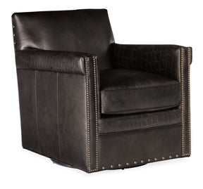 Potter Swivel Club Chair - Black by Hooker Furniture - View 1