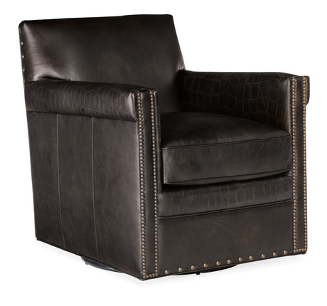 Potter Swivel Club Chair - Black by Hooker Furniture - View 1