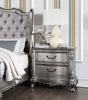 Traditional Vintage Bedroom 1pc Nightstand with 2 Drawers Antique Platinum Finish Wooden Furniture Classic Design