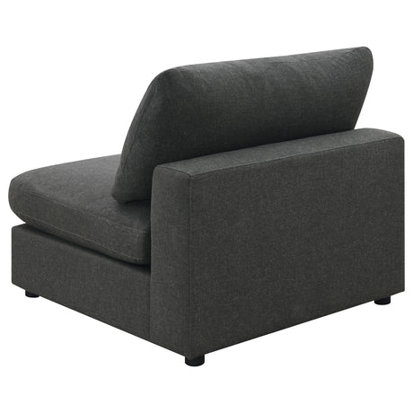 Rhette Charcoal 4-piece Upholstered Sectional with Ottoman - sold by Home Elegance USA