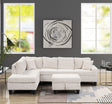 Modern Style Recliner Sectional Sofa Made With Wood in Cream - sold by Home Elegance USA