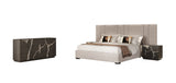 Eastern King Penrose + Aspen - Modern Beige + Brown Ash 4-Piece Bedroom Set