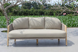 Cayman - Outdoor Beige + Teak Sofa Set - View Image 1