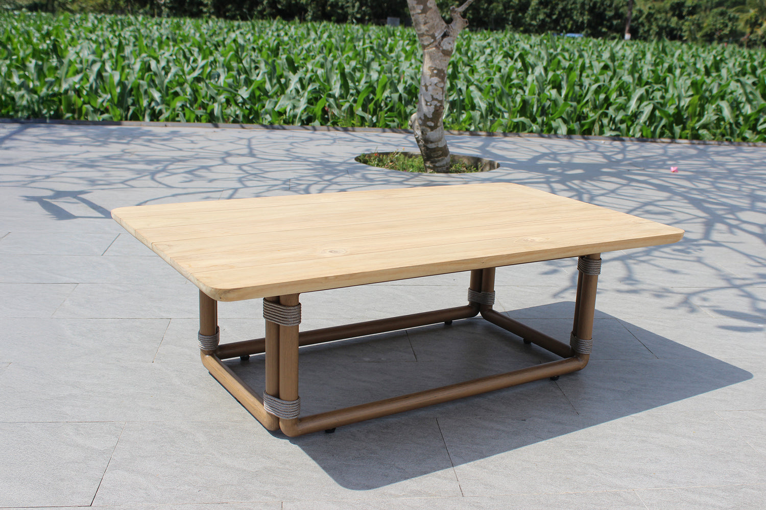 Malta - Outdoor Light Grey + Teak Sofa Set - View Image 1