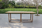 Malta - Outdoor Light Grey + Teak Dining Set - View Image 1