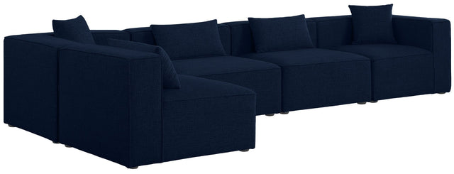 Cube - Modular Sectional 5 Piece - Navy - Modern & Contemporary - 630Navy - Sec5D - Home Elegance USA - 1