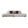 Falcone - Contemporary Off-White + Grey Bonded Leather Curved Sectional Sofa - View Image 1