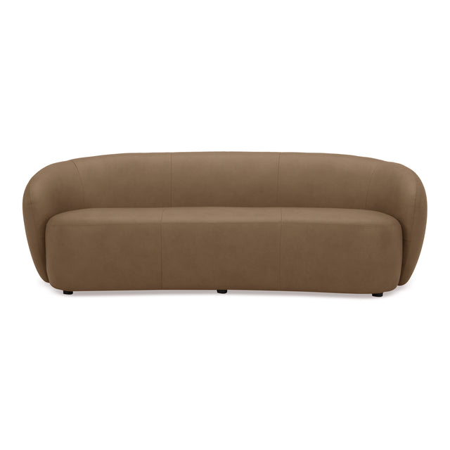 Omaha - Modern Tan Leather Sofa - View Image 1