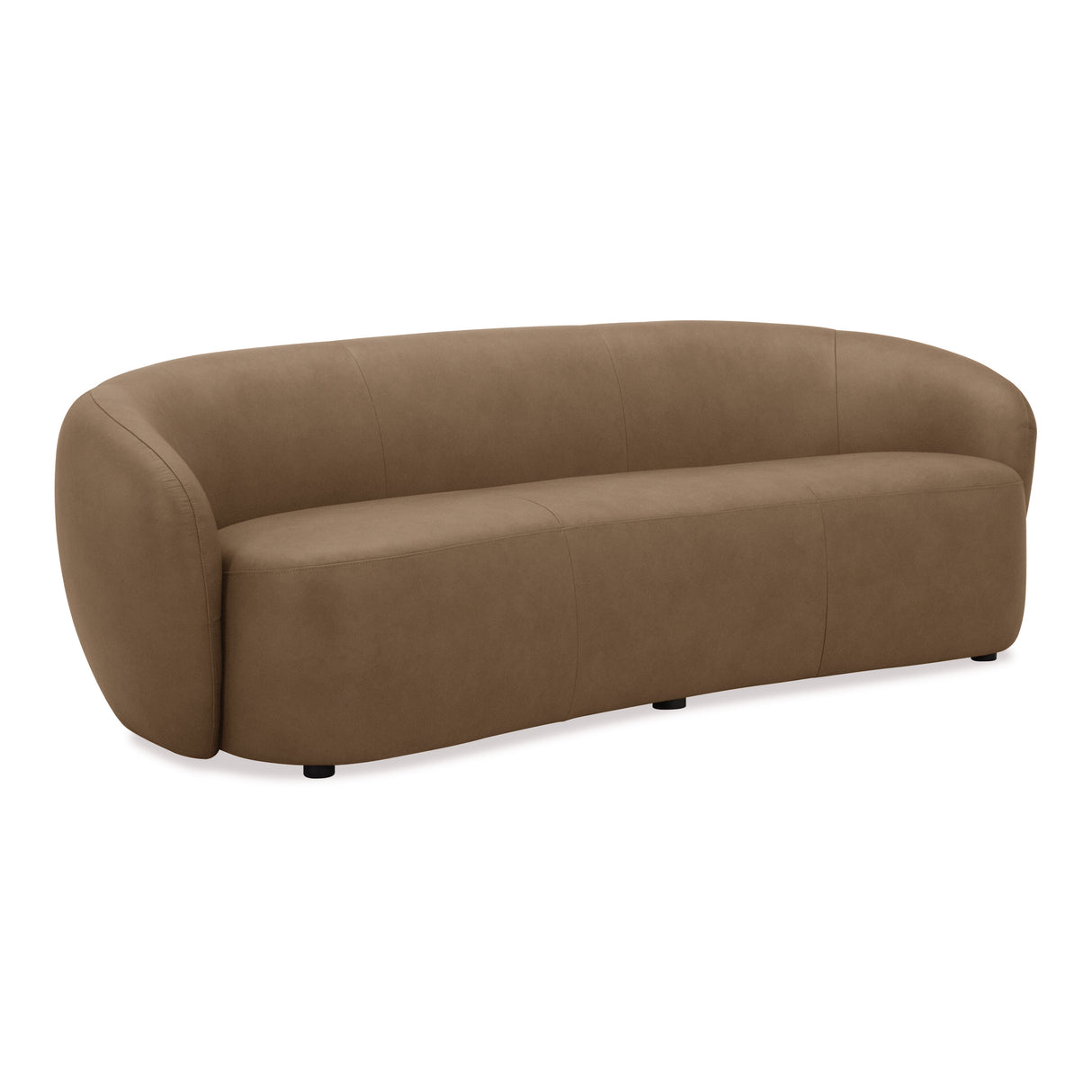 Omaha - Modern Tan Leather Sofa - View Image 1