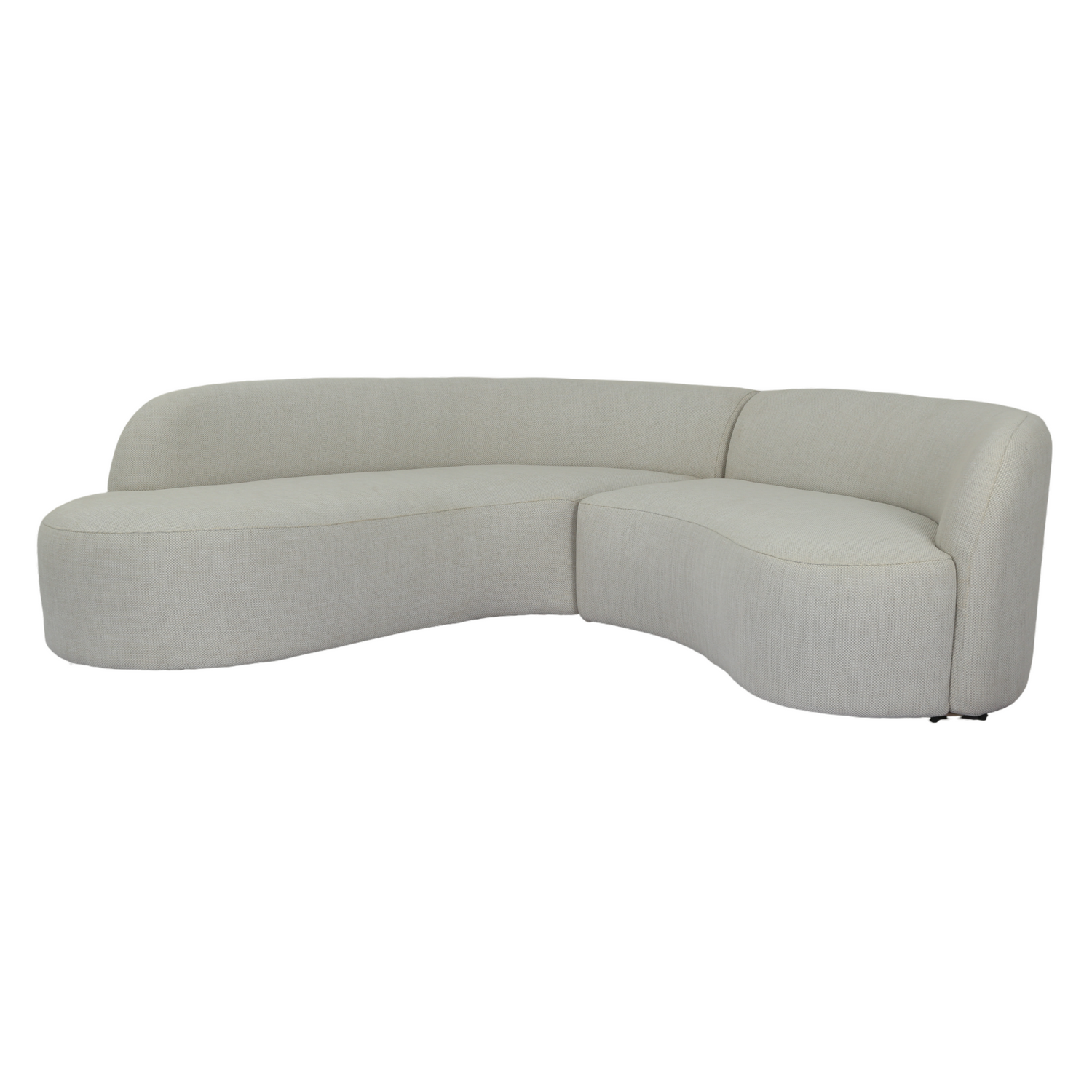 Lucena - Outdoor Oyster Olefin Fabric Curved Sectional Sofa - View Image 1