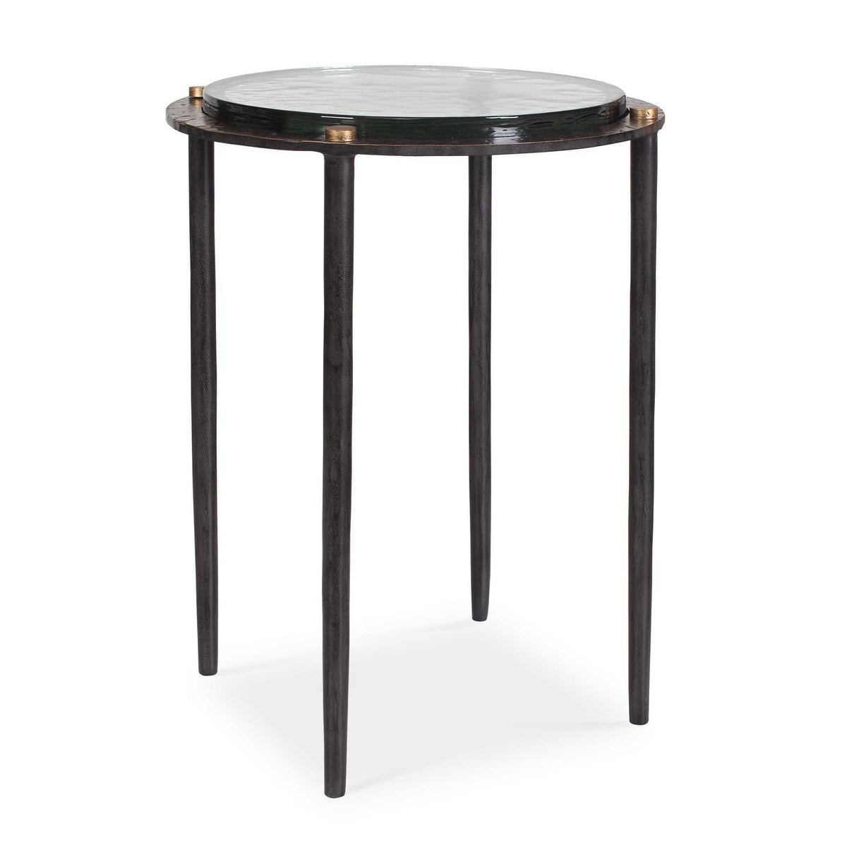 Kennington Round Glass Accent Table - Black by Uttermost - View 1
