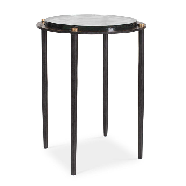 Kennington Round Glass Accent Table - Black by Uttermost - View 1