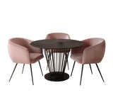 Conroy + Luzerne - Modern Black + Pink Dining Table Set - View Image 1