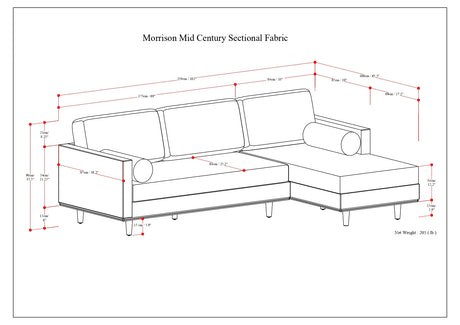 Morrison - Right Sectional Sofa - Charcoal Grey - sold by Home Elegance USA