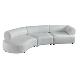 Stuart - Contemporary White Leather Left Facing Chaise Sectional Sofa - View Image 1