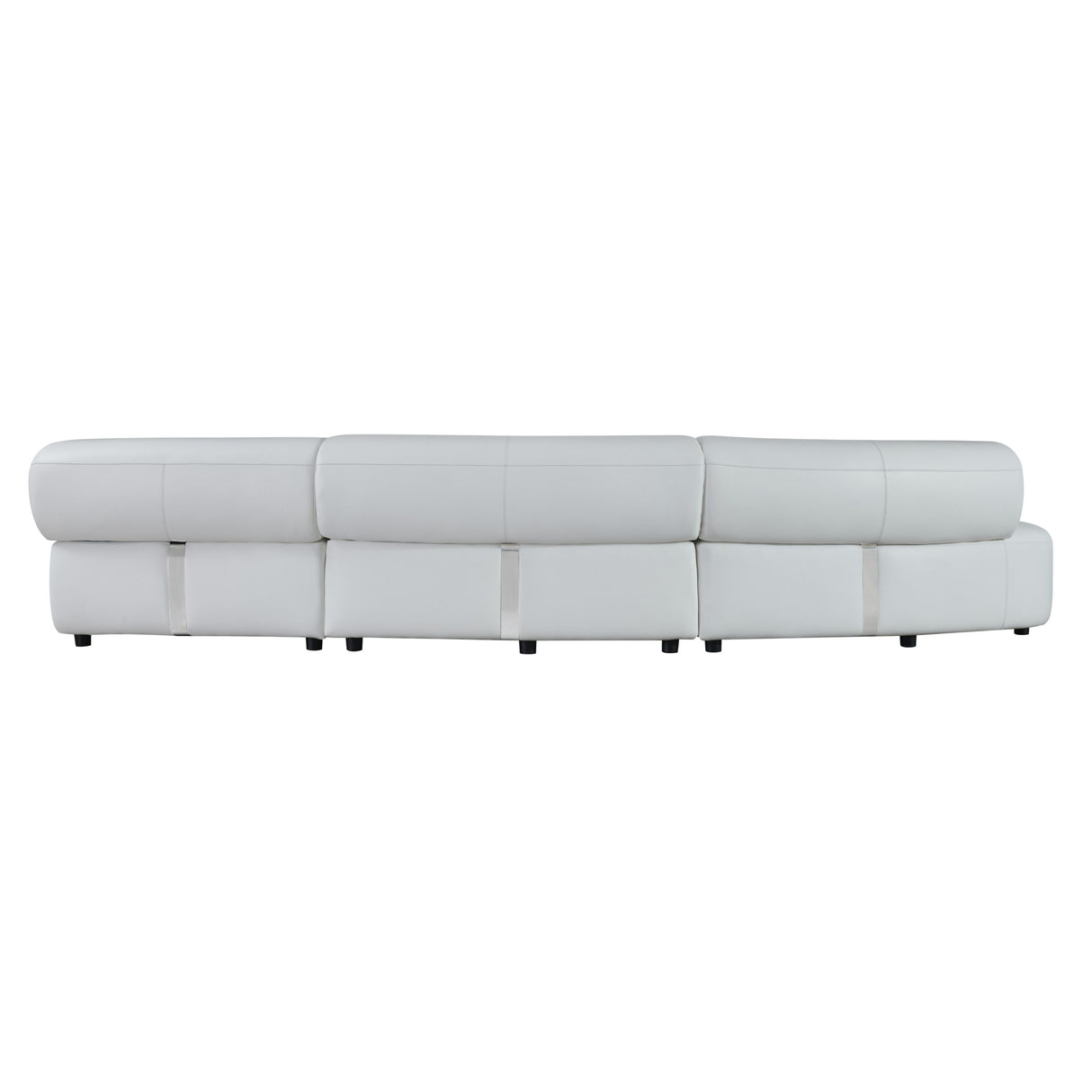 Stuart - Contemporary White Leather Left Facing Chaise Sectional Sofa - View Image 1