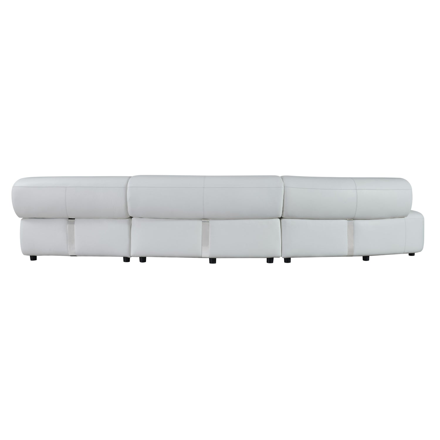 Stuart - Contemporary White Leather Left Facing Chaise Sectional Sofa - View Image 1