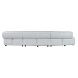 Stuart - Contemporary White Leather Left Facing Chaise Sectional Sofa - View Image 1