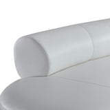 Stuart - Contemporary White Leather Left Facing Chaise Sectional Sofa - View Image 1