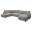Joslin - Modern Grey Fabric U-Shaped Sectional Sofa - View Image 1