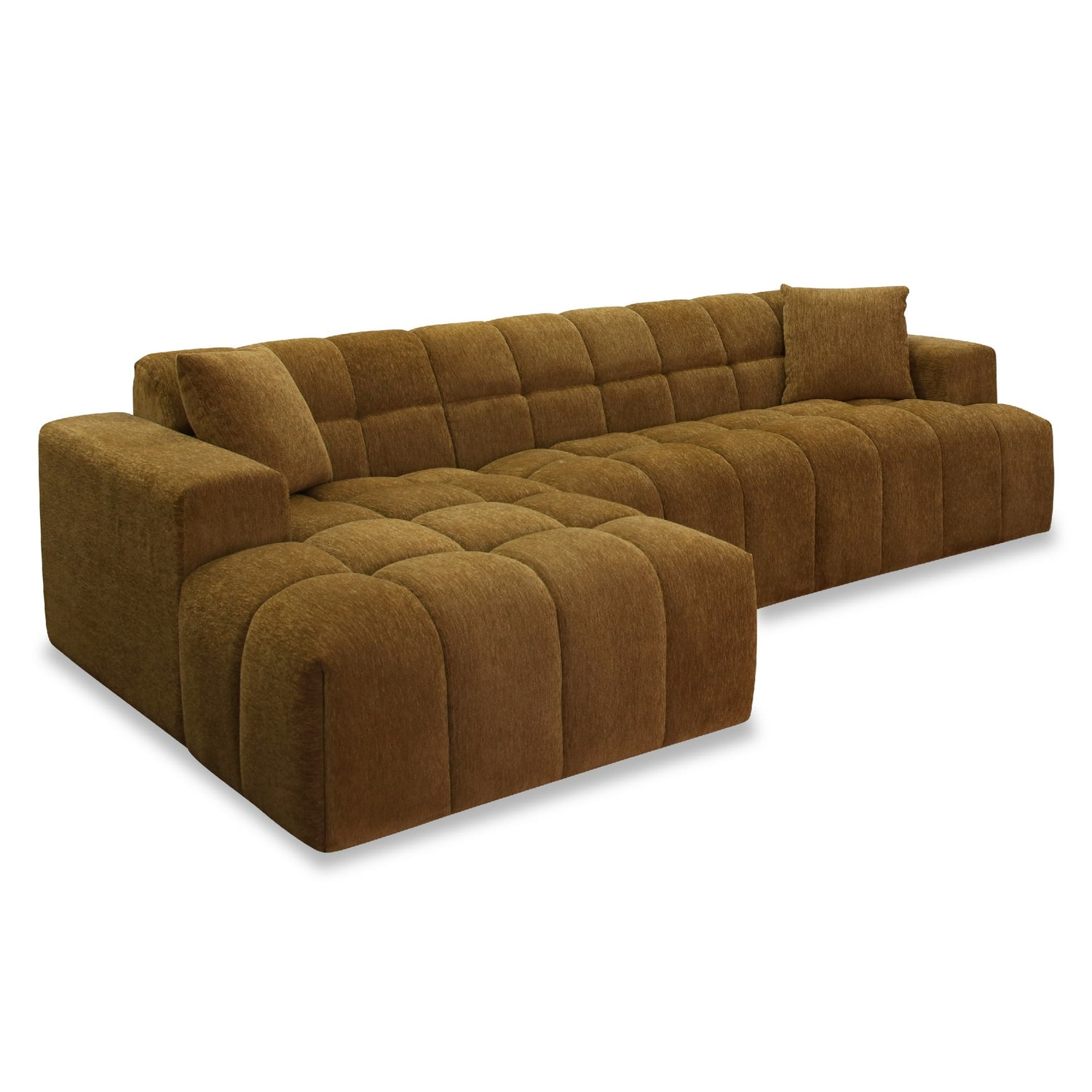 Shapiro - Modern Brown Fabric Sectional Sofa w/ Left Facing Chaise - View Image 1
