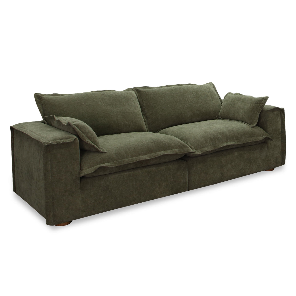 Durbin - Modern Green Fabric Sofa - View Image 1