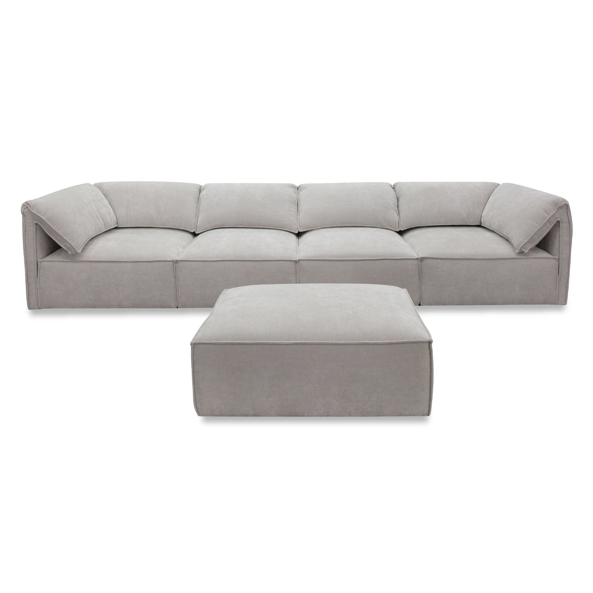 Gene - Modern Light Grey Fabric Modular Sectional Sofa-5-Piece Sectional - View Image 1