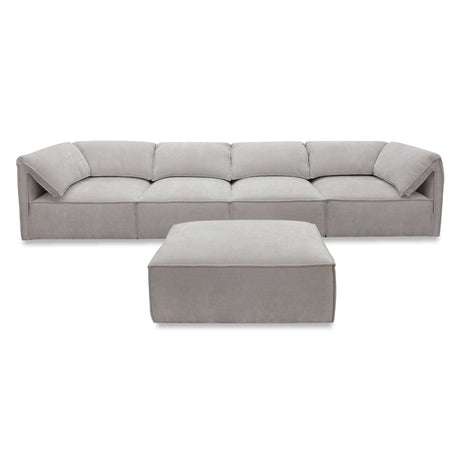 Gene - Modern Light Grey Fabric Modular Sectional Sofa-5-Piece Sectional - View Image 1