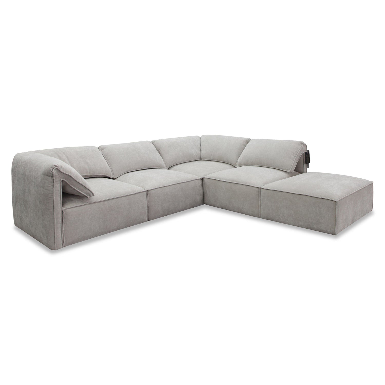 Gene - Modern Light Grey Fabric Modular Sectional Sofa-5-Piece Sectional - View Image 1