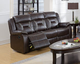 Modern Power Reclining Sofa 1pc Pillow Arms And Headrest Dark Rosy Brown Finish Primary Room Furniture