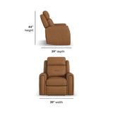 Felix Power Recliner With Power Headrest, Lumbar, Heat & Massage - Toasted Almond | Flexsteel